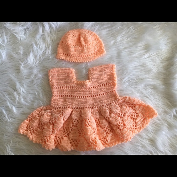 Crochet frock and cap - Picture 2 of 4
